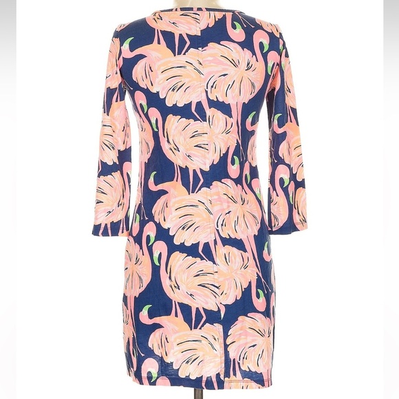 Lilly Pulitzer Gimme Some Leg Beacon Shift Dress Navy Pink Flamingo Size Small S - Picture 7 of 11